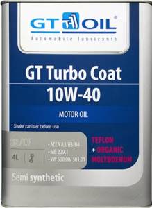 Моторное масло GT Turbo Coat SAE 10w40 SM, 4л